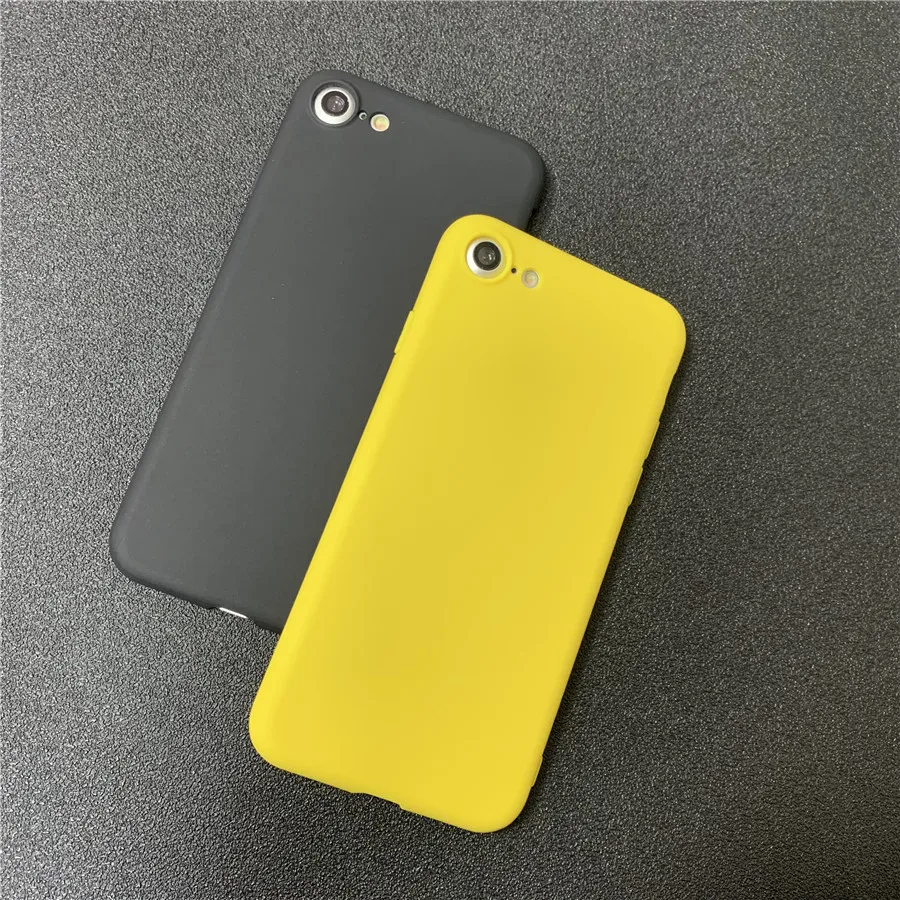 Candy Phone Case For iPhone 8 Case 6 6s 7 Plus Case 5 5s SE Solid Color Soft Matte TPU Back Cover For iPhone XS Case MAX XR X