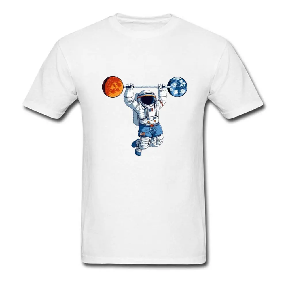 Spaceman-Weight-Lift190617 Oversized Men T-Shirt Crewneck Short Sleeve Pure Cotton Tops Shirt Family Tops T Shirt Spaceman-Weight-Lift190617 white