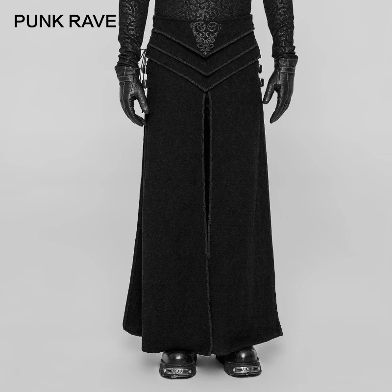 

PUNK RAVE Gothic Party Retro Palace Japan Cosplay Men's Skirt Pants Emo Performance Victorian Retro Jacquard Skirt