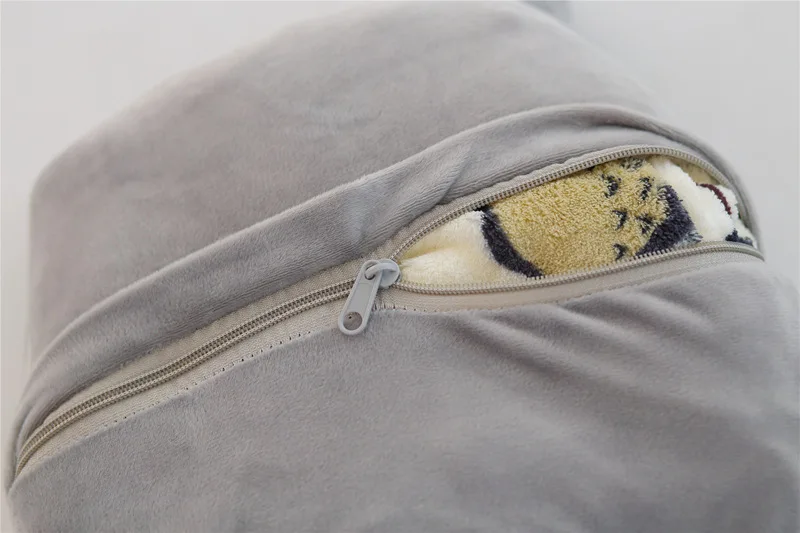 Travesseiro com Cobertor 3 em 1 Japão Pelúcia Totoro Bonito Macio Flanela Recheado Mão Mais Quente Almofada Pendurado Ornamento Boneca Brinquedo 1pcs 7 flanela travesseiro com cobertor 3 em 1