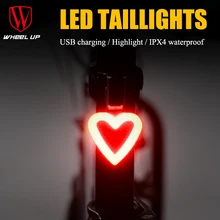 Bike Light Round&LovingTaillight Usb Highlighted Waterproof Mountain bicycle rear lights Tail Lamp Cycling Equipments Velofonar