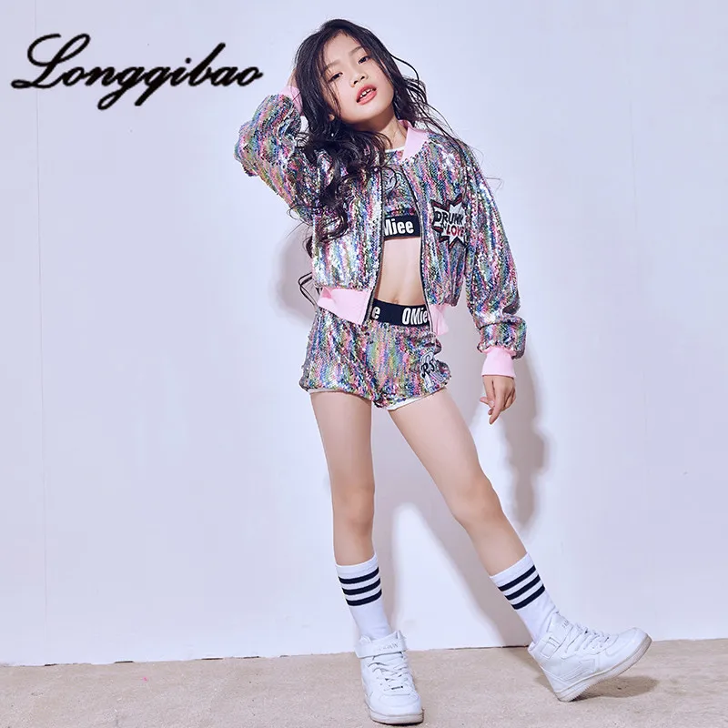 

Children's Day Jazz Dance Costumes Sequined Umbrella Costumes Girls Korean Street Dance Set Children's Dance Kids Clothes