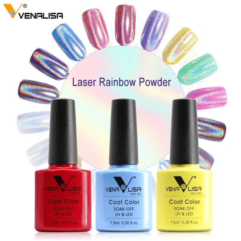 Holographic Mirror Powder Chrome Pigment Effect Laser Powder Enamel Gel Polish LED Gel Holographic Nail Polish Lacquer Varnish