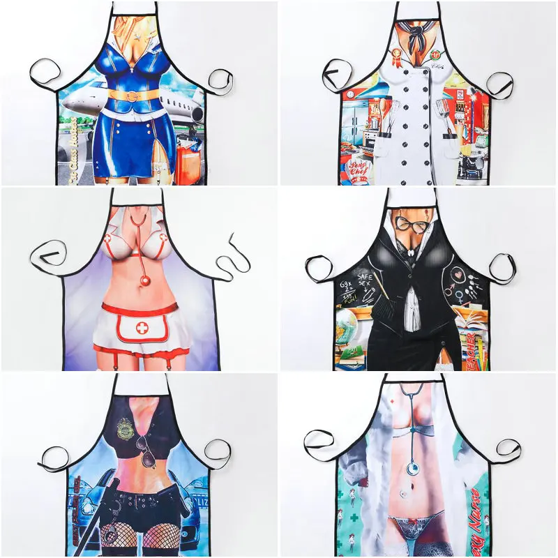 

FREE SHIPPING hot sale Sexy Novelty Apron Woman Men Kitchen Cooking BBQ Party Bar Funny Aprons