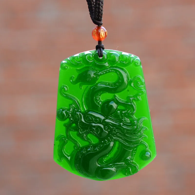 High Imitation Green Jades Pendant Carving Chinese Dragon Pendant ...