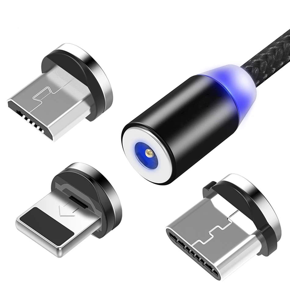 

Fast Charging Magnetic Charger Power Cable for Samsung S8 S9 S10 Plus Type C Micro USB Charge Wire For iPhone X 7 8 Magnet Cable