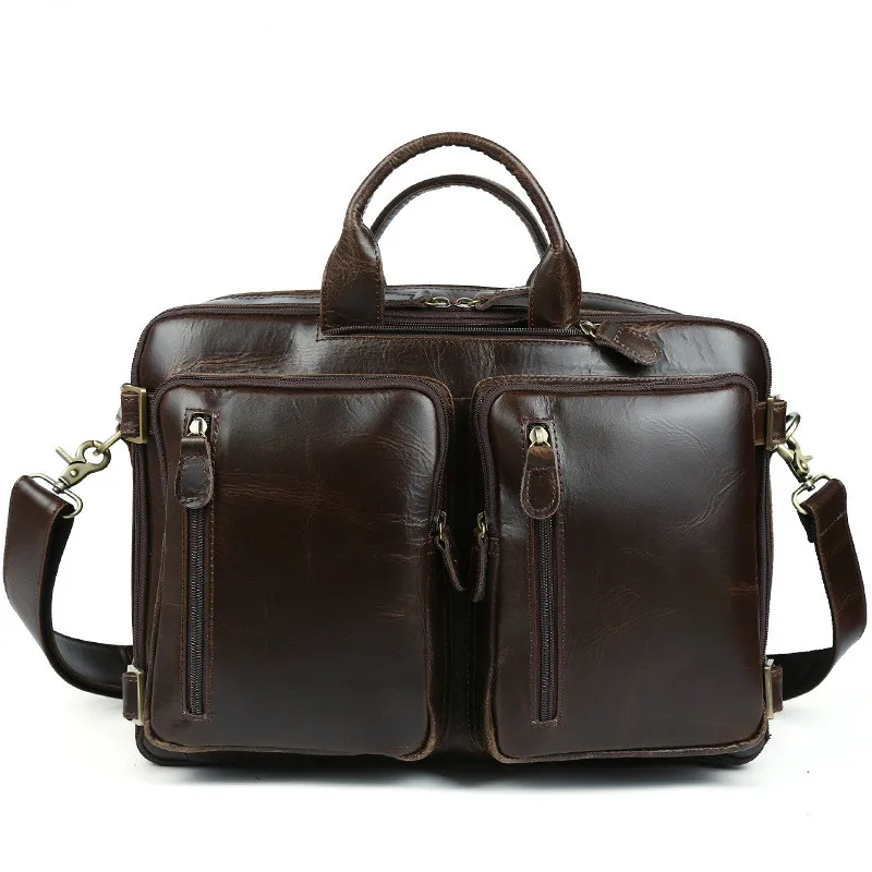 

Aolen 2016 HOT Genuine Leather Business Bag Laptop Briefcase Man Bags Men's Handbags with Briefcase Dress Male Bag Vintage Retro