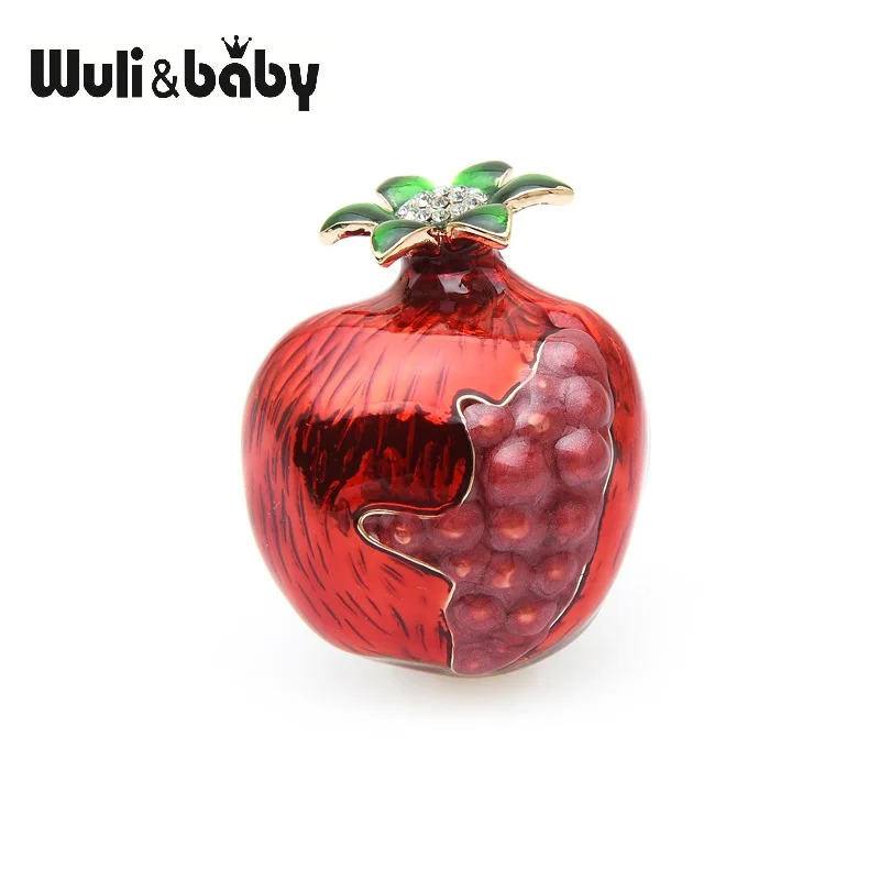 

Wuli&baby Red Pomegranate Fruit Brooches For Women Brooch Pins 2019 Original Bouquet