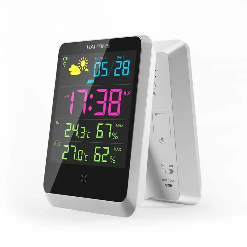 Digital Alarm Clock with Date/Weather/Time/Temperature/Humidity with