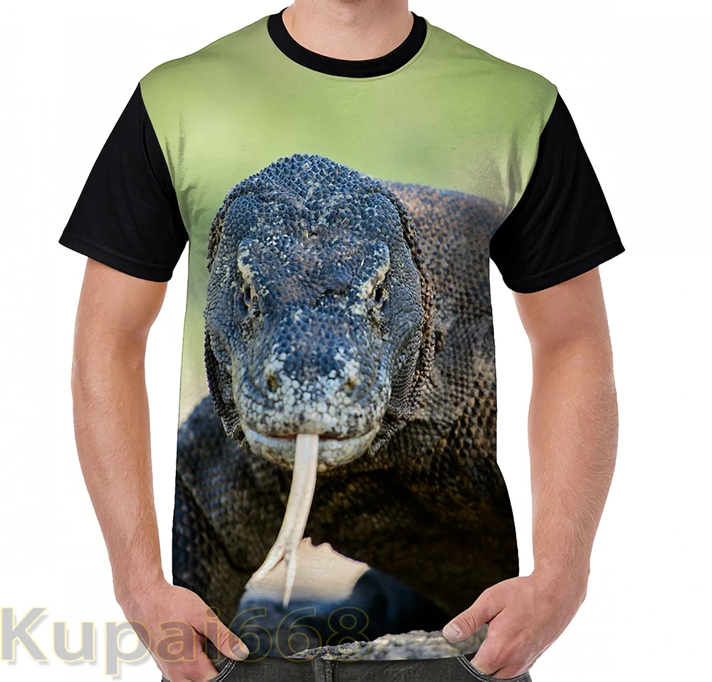 Забавная футболка с графическим принтом мужские топы футболки Komodo Dragon женская