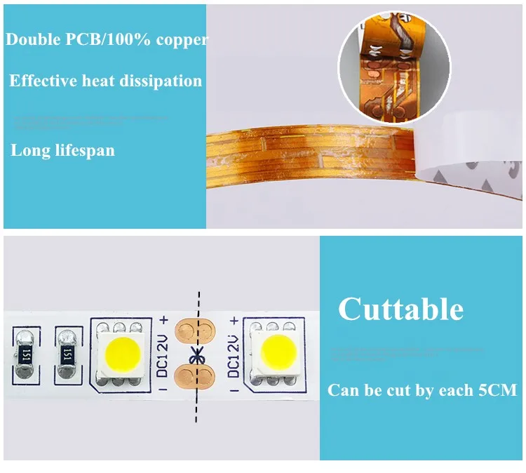 5 м 10 м белый теплый белый SMD светодиодные полосы 5050 5630 2835 Светодиодный свет ленты 12 в 60 светодиодный s/M гибкая лента с питанием для украшения дома