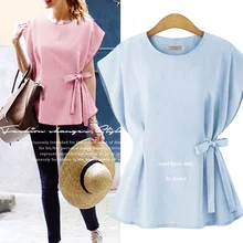 3xl plus big size tops blusas feminina spring summer style 2016 korean fashion women t shirts pink blue sweet ol tshirts A0716