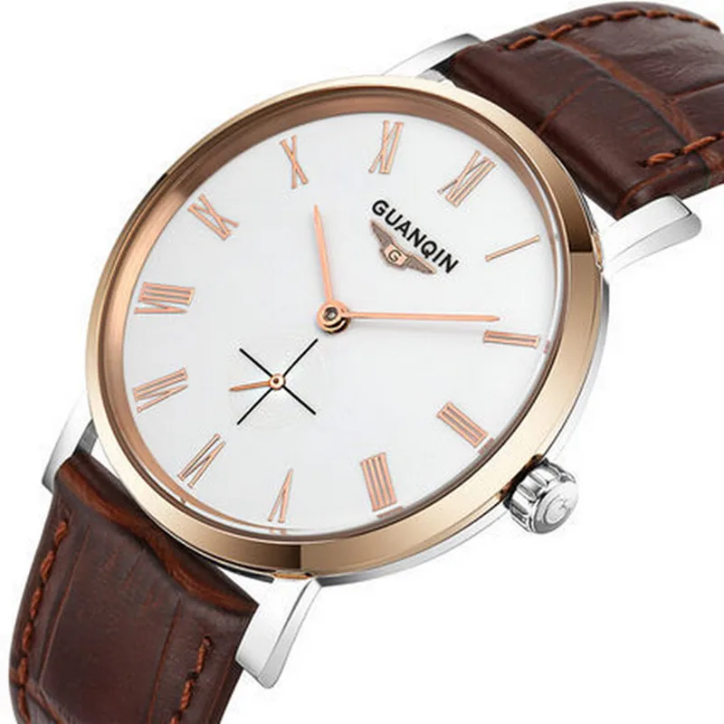 Guanqin часы пульс свободного покроя механическая ручная заводка Reloj хомбре мужчины
