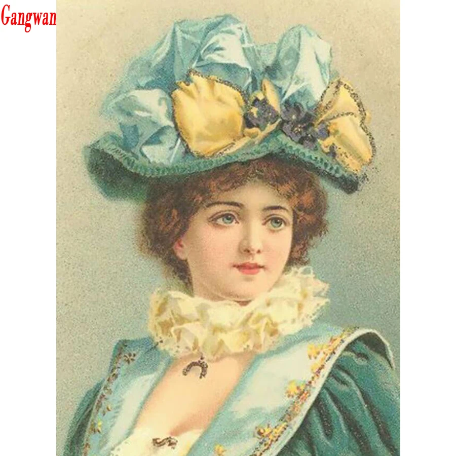 diamond embroidery Victorian woman painting 5d cross stitch diamond painting full drill square round picture of rhinestones decoration