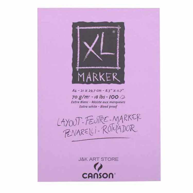 Size A4 Canson XL glue bound marker pen pad,bleedproof paper weight