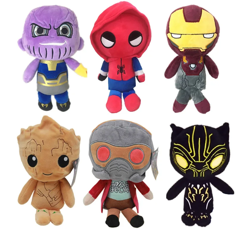 Wholesale 12pcslot Q style soft Stuffed Thanos toys Spider-man Super hero Groot The Avengers Guardians of the Galaxy plush toys Wholesale 12pcslot Q style soft Stuffed Thanos toys Spider-man Super hero Groot The Avengers Guardians of the Galaxy plush toys