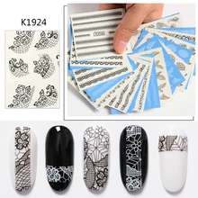 1 лист белого кружева для дизайна ногтей переводные наклейки для ногтей DIY Полный обертывание инструменты наклейки для ногтей для маникюрного салона