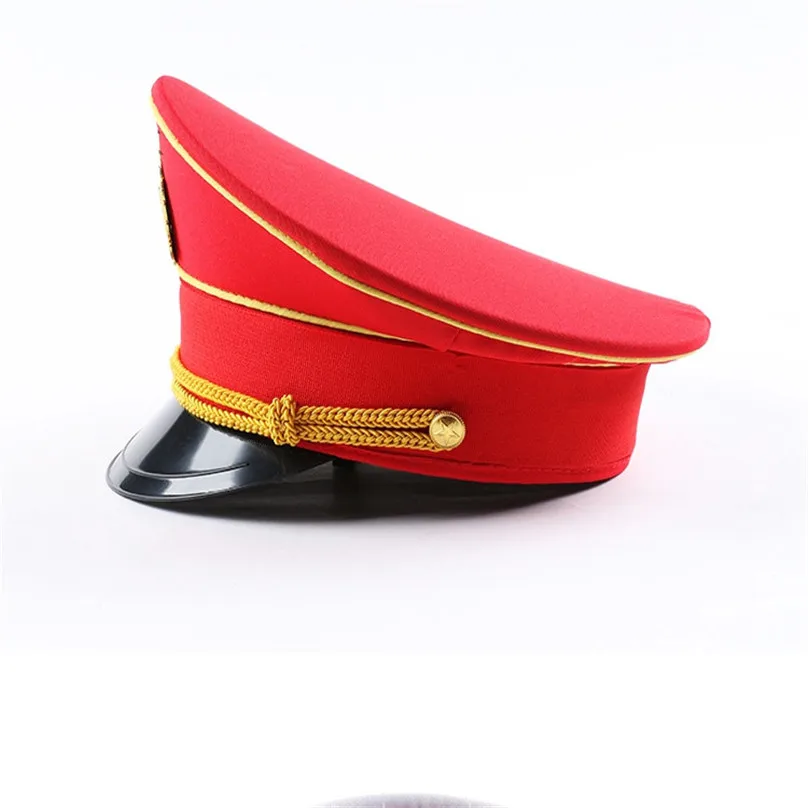  leather captain hat naval caps military hats wide brim army Visor cap cospaly Halloween Christmas g