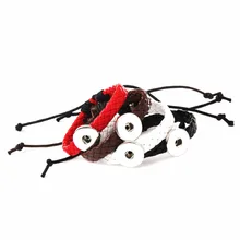 Новые 10 шт оснастки ювелирные изделия из плетеной кожи, ручной работы браслет с украшением в виде кнопки Подходит 18 мм Кнопка DIY имбирный браслет