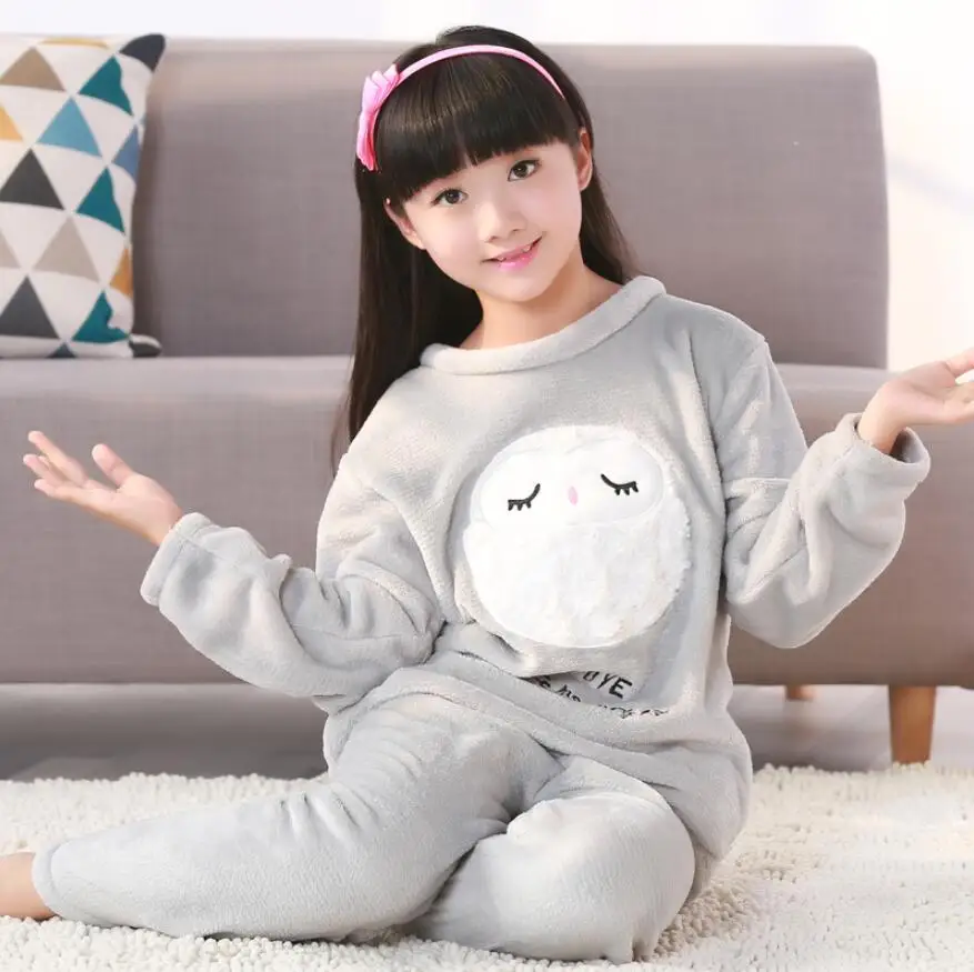 Весенне-Зимние флисовые пижамы для детей от 5 до 14 лет теплая фланелевая одежда для сна домашняя одежда для девочек из кораллового флиса, детские пижамы, домашняя одежда, SYUI - Цвет: model 6
