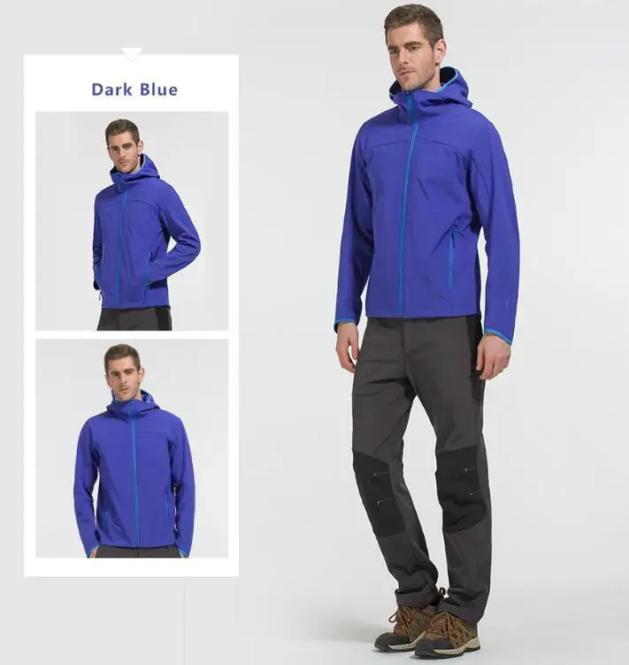 Векторная флисовая куртка для мужчин и женщин, уличные спортивные куртки, ветронепроницаемые водостойкие куртки для кемпинга, походные толстовки, HMM60033 - Цвет: Dark Blue Man