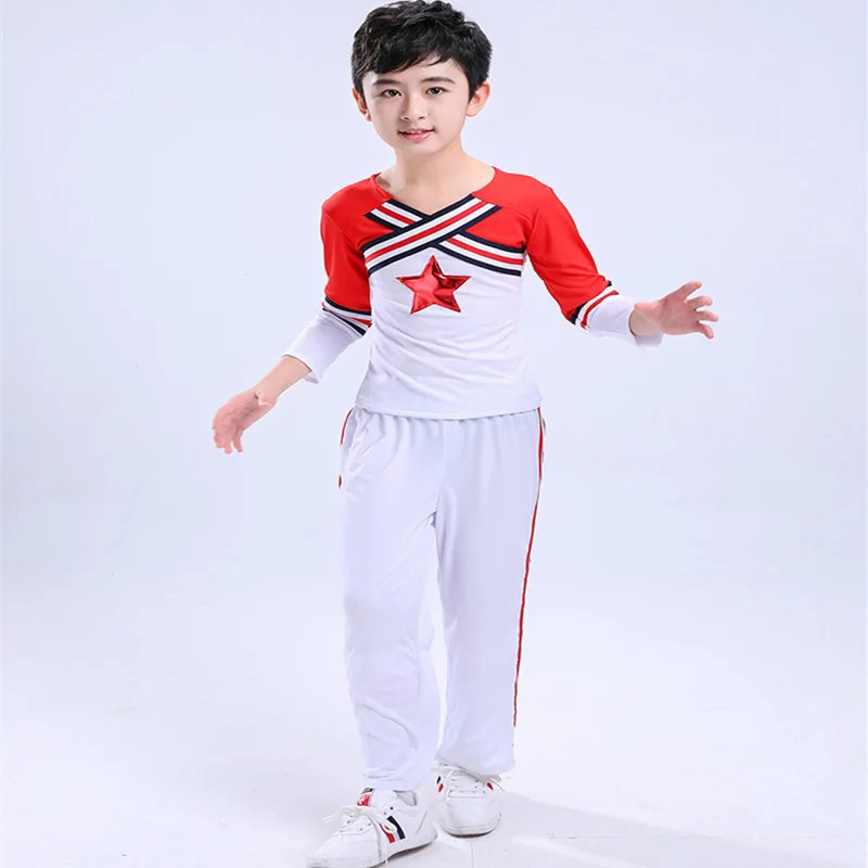 (2 قطع بوم بوم هدايا مجانية) الأطفال الأداء المشجع زي الفتيات الصبي يهتف موحدة الاطفال الاطفال الفتيان زي مدرسي زي