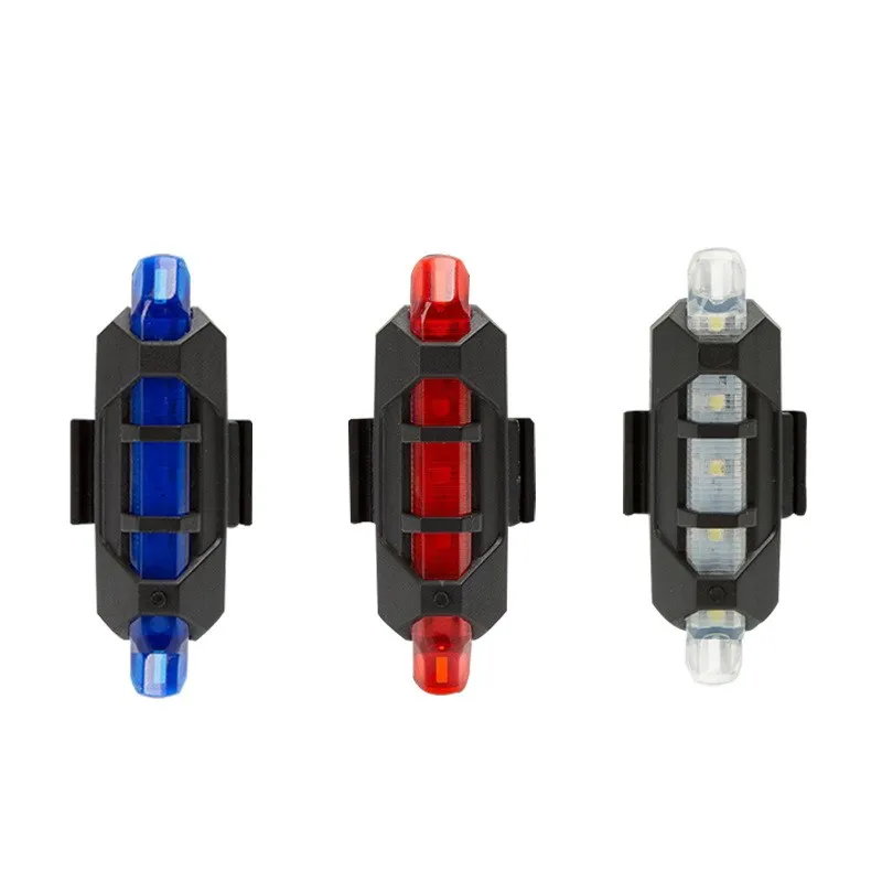 Discount Bike USB Rechargeable LED Waterproof Bicycle Cycling Front Rear Tail Helmet Red Flash Lights Warning Lamp Cycling Safety Light 4