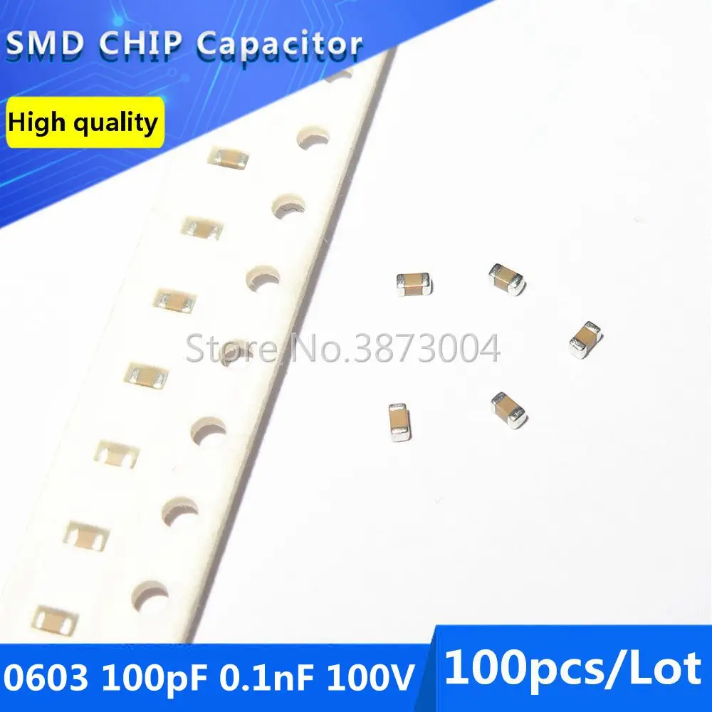 

100 шт. 0603 100pF 0.1nF 100V NPO COG SMD чип-конденсатор