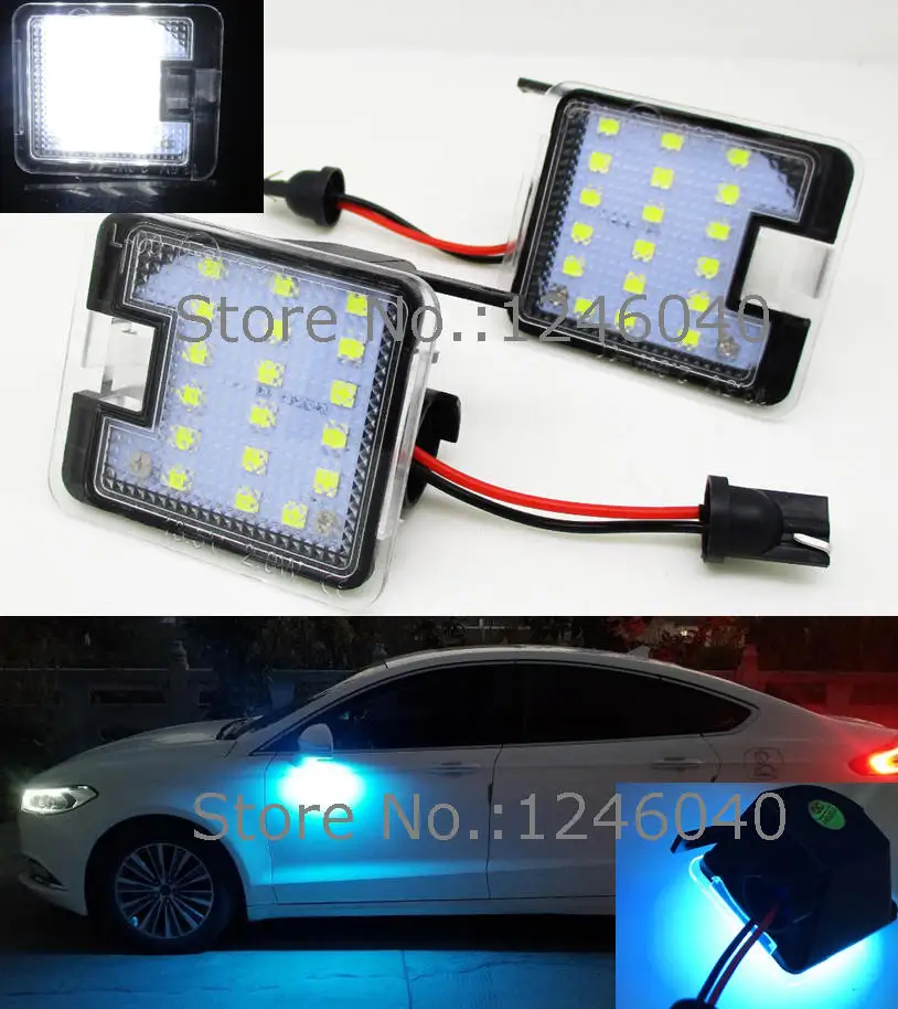 

2PCS LED Under Side Mirror Puddle Light Lamp Direct Fit For FORD Kuga C-MAX 2003-2010 FOCUS 2013~ Escape Mondeo 2007-2014