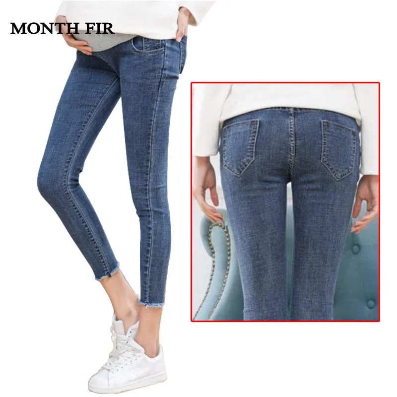 Prix Vêtements de maternité élastique doux maternité Jeans Skinny grossesse pantalon beau pantalon pour les femmes enceintes printemps été vêtements