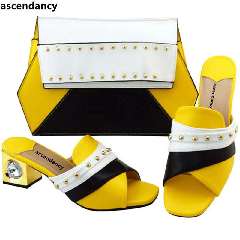 Qualität Farbe Blau Gold Afrikanische Neue Set Frauen In Grau Hohe Strass purpurrot Schuhe Und Hochzeit grün Rote Tasche gelb Schuh königliches Italien rot SzzwqB5