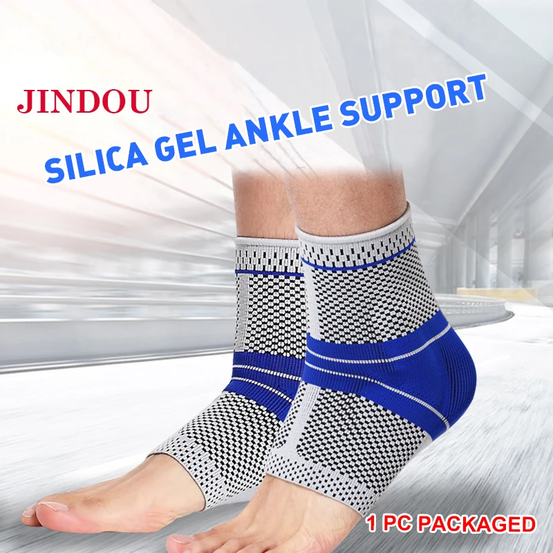 JINDOU 1 шт 3D эластичный Футбол поддержка лодыжки протектор сжатие силикагель