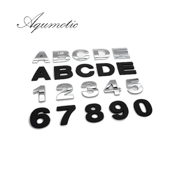 

Aqumotic Metal English Letter Stickers Mark Balck 1pc 2.7cm Suitcase Sticker Unique Digital Sticker Custom Combination Adhesive