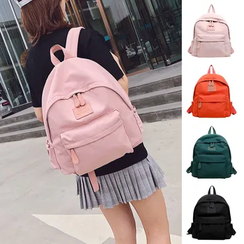 

Backpack Women Solid Color Backbag Mochilas Female Fashion Wild High Junior High School Student Backpack Travel College Bag