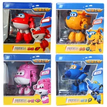 

4 Pieces/Set! Super Wings 15cm Big Planes Deformation Airplane Robot Action Figures Transformation Toys