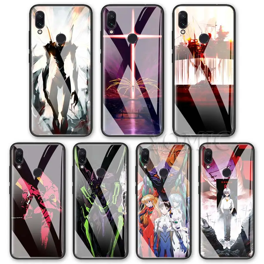 

Tempered Glass Case for Xiaomi Redmi K20 K20 Pro 7 Note 6 7 Pro Cases Neon Genesis Evangelion anime Glass Phone Cover