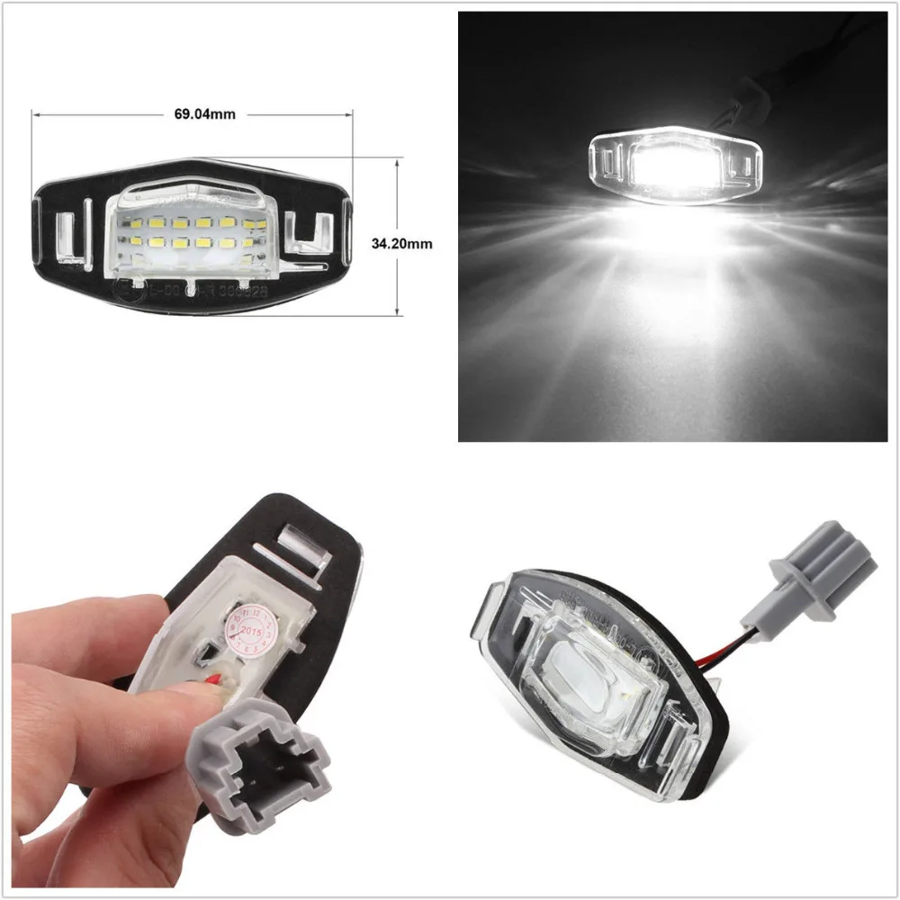 Einszett 2pcs Bright White 18LEDs Canbus LED License Plate Light Lamps
