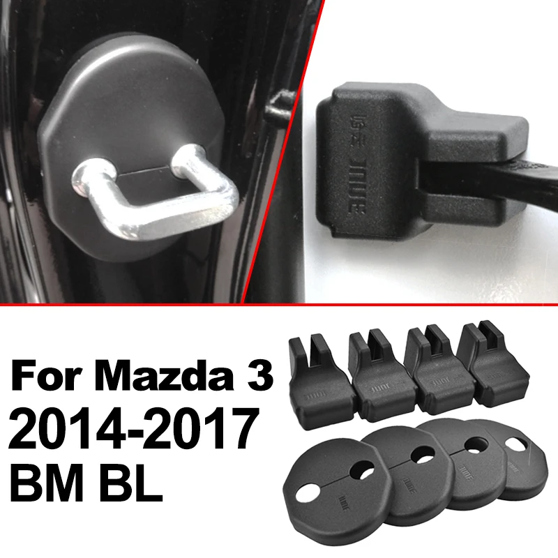 

Misima 8Pcs Door Lock Catch Cover Hinge Limiting Stopper Waterproof Protector Case Cap Fit For Mazda 3 Axela