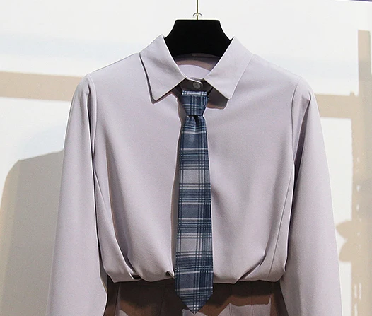 T-shirt and tie Японская Милая школьная форма для девочек, костюм для колледжа, Jk, Лолита, рубашка с длинными рукавами, свитер, юбка, британский стиль, косплей, костюм для женщин - Цвет: T-shirt and tie