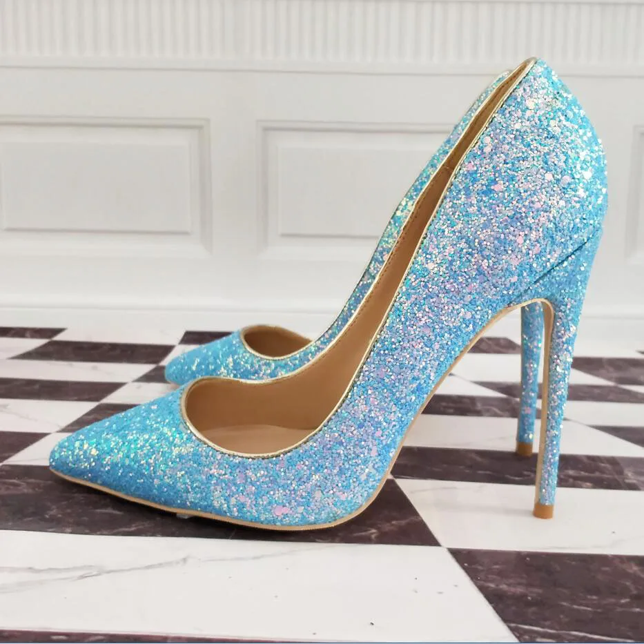 

women's Shoes High Heels high-heeled Shoes high-heeled Blue Shoes 12cm / 10cm / 8cm Sexy Heel Size 33 34 43