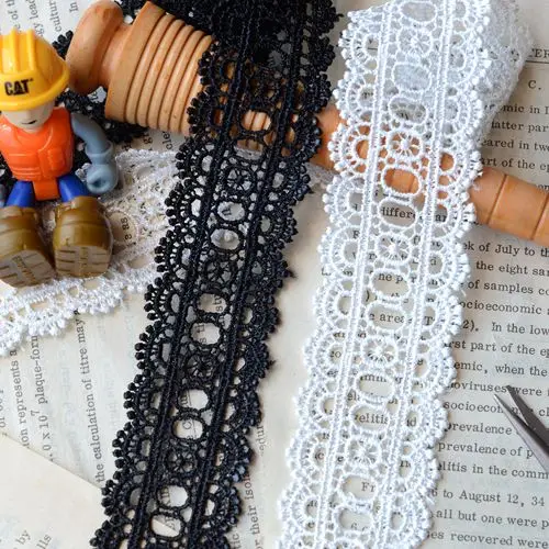 Lace accessories Black and white dichromatic bilateral garment water soluble lace 3.5 cm wideall post free | Дом и сад