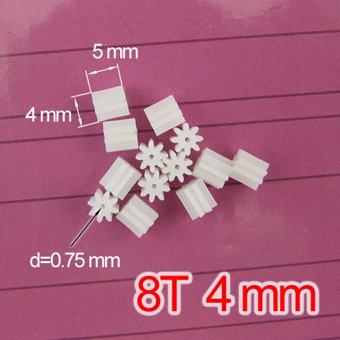 

RC Model Plastic Small Motor Gear Pinion 8 Teeth 4 mm (M=0.4 T=8 D=4 H=5 d=0.8)