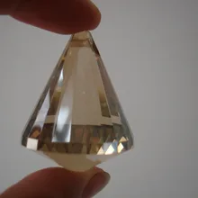 40 мм 48 шт коньяк ромбовидной формы Хрустальное стекло Висячие висячие люстры Призма подвесные осветительные части