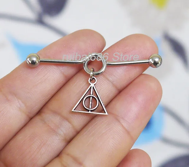 Aliexpress 2pcs Barbell Silvery Triangle 2pcs Barbell Silvery Triangle Scaffold Piercing Trendy Body Jewelry Cartilage Earring