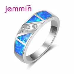 Jemmin Великолепная увлекательная серебряное кольцо 925 серебрянная плоское кольцо Буле огненный опал кольцо микро инкрустация белым