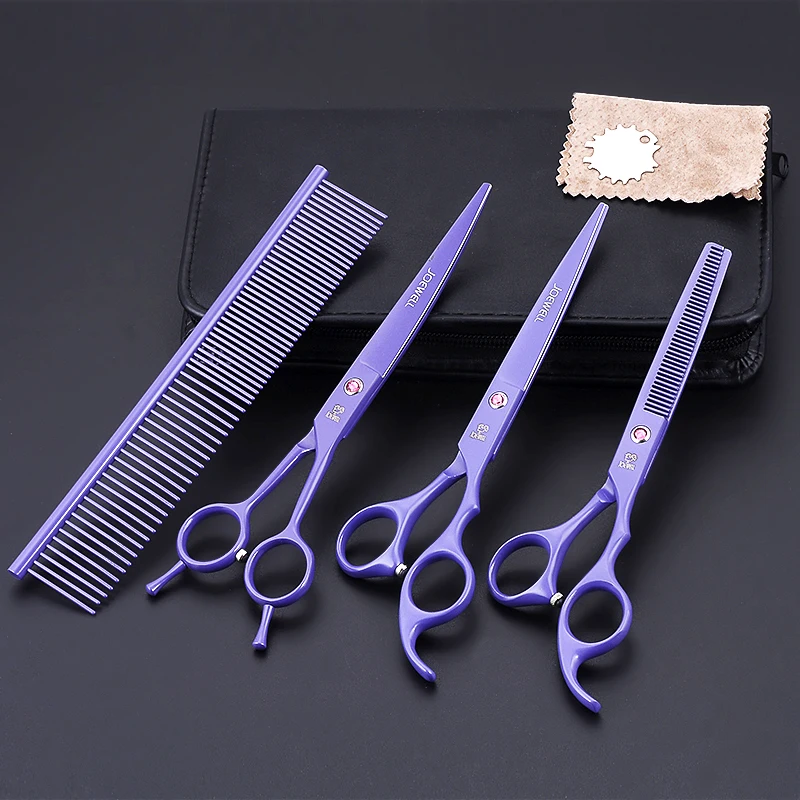

Professional Shears Dog Pet Grooming 6"Straight+6"Curved+6"Thinning Scissors Polishing Tool Animal Haircut Suppliers Instruments