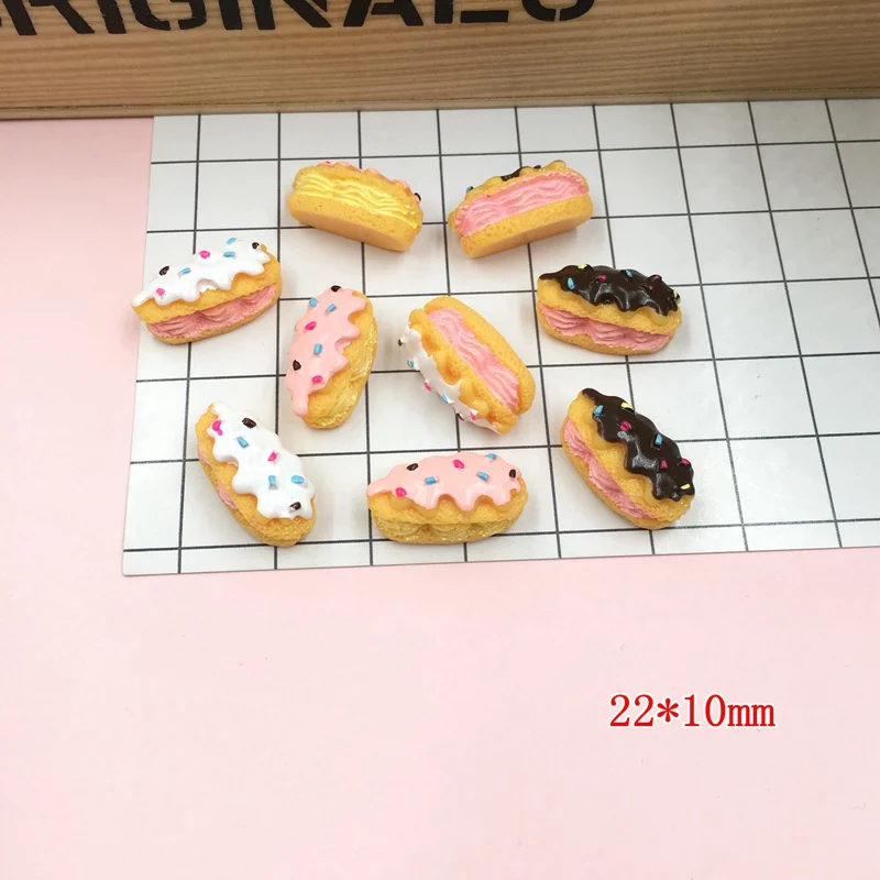 Resin Miniature Bread Resin Flat Back Cabochon for Phone Decoration Scrapbooking DIY Crafts Making 10pcs ornament crafts resin crafts
