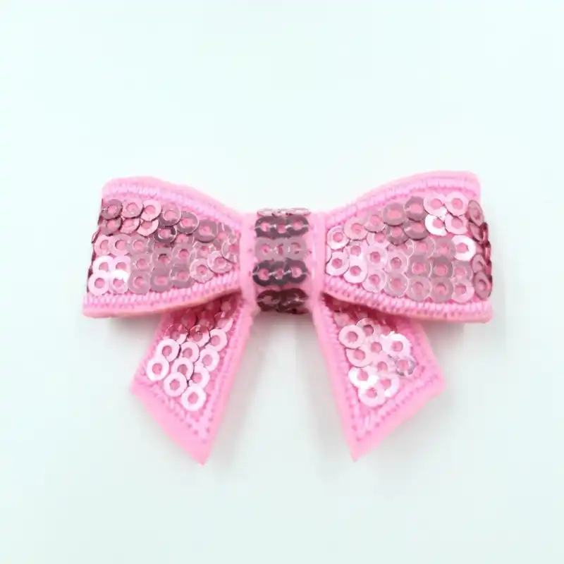 30pcs//lot 8colors 5cm DIY Shiny Sequin Bows Knot Without Clips Hair Bows