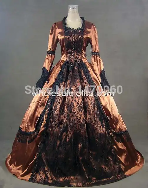 Con Nero 18th Century Raso Pizzo In Rivestimento Champagne Gotico Pq7gH7wx6I