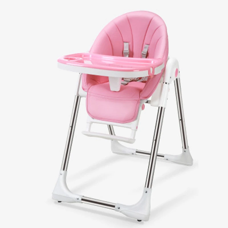 Russian free shipping Chair for babies Multifunctional a chair for feeding Folding Children Dining Chair Portable baby highchair - Цвет: Розовый